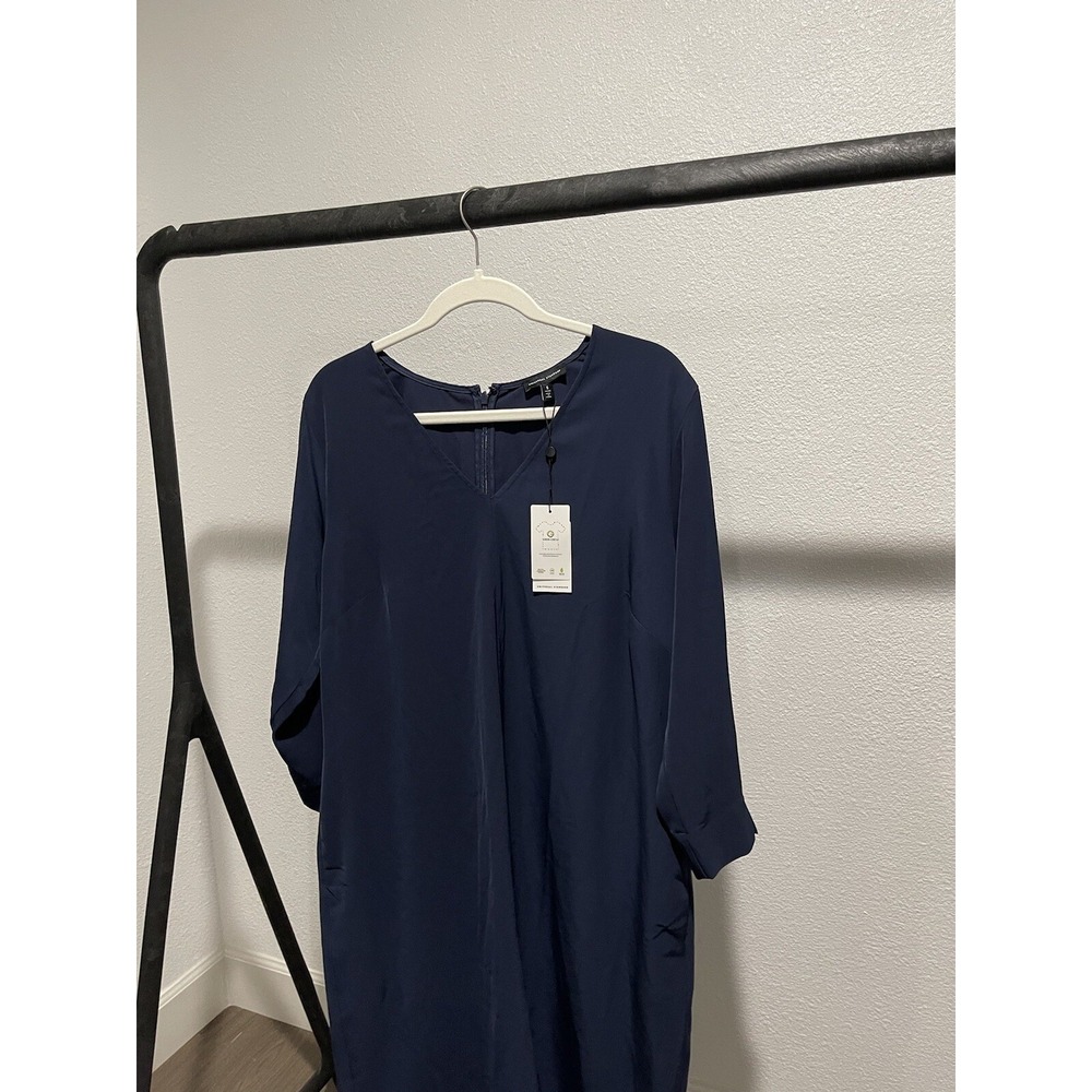 Universal Standard Long‎ Sleeve Premier Dress NWT Office Causal Navy Short SZ S